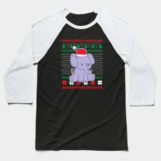 Ugly Christmas Sweaters Cute Elephant Baseball T-Shirt